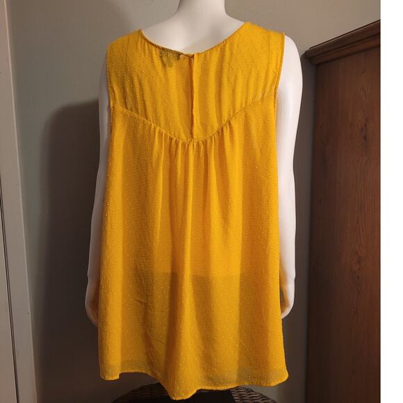 Torrid Plus 4X Yellow Swiss Dot Embroidered Sleeveless Tunic Blouse Top Womens - Picture 4 of 12